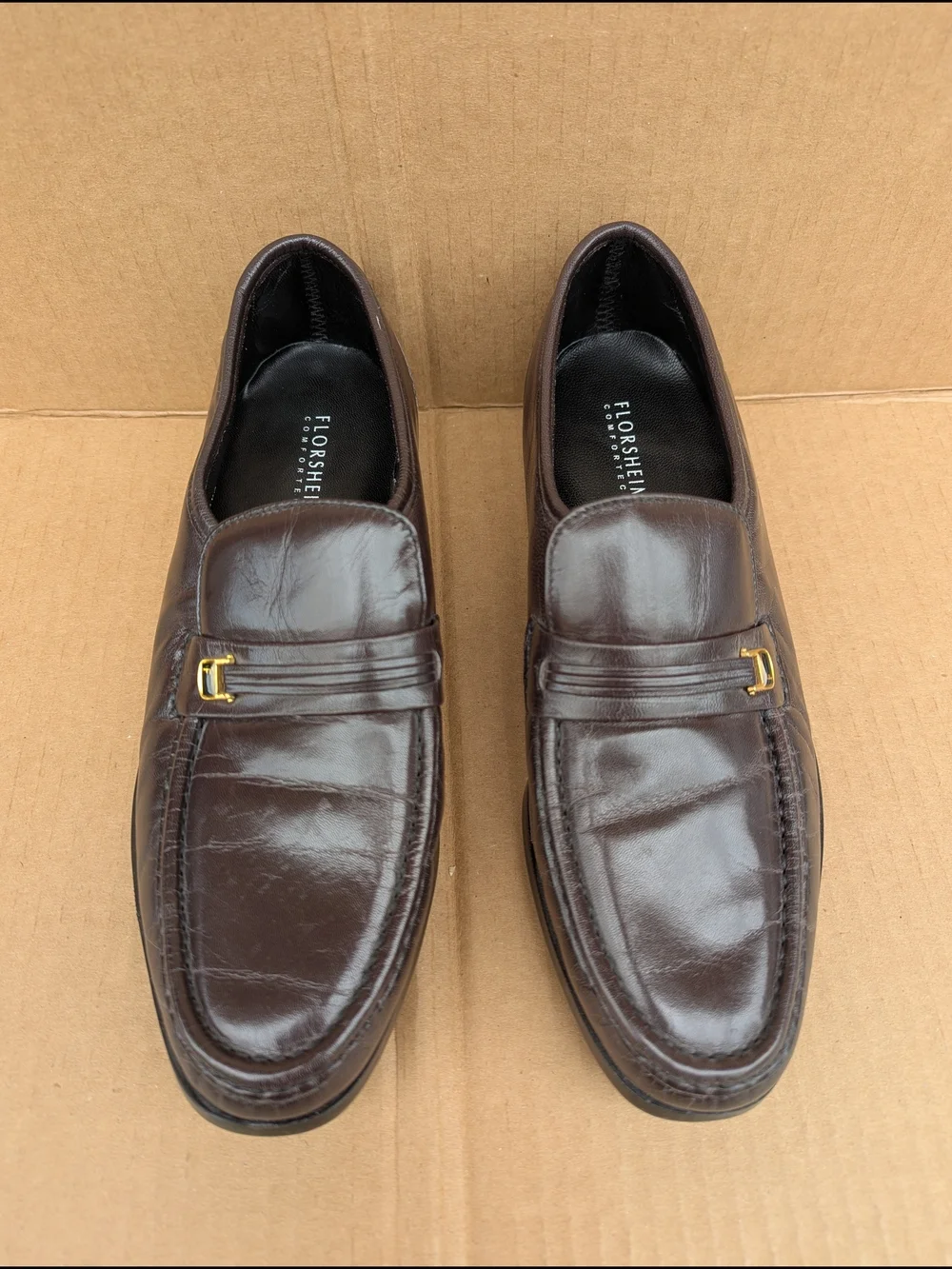 Florsheim Riva Brown Leather Penny Loafers Dress Shoes Comfortech Moc Mens 8.5D
